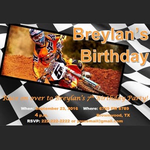 Dirt Bike Invitation