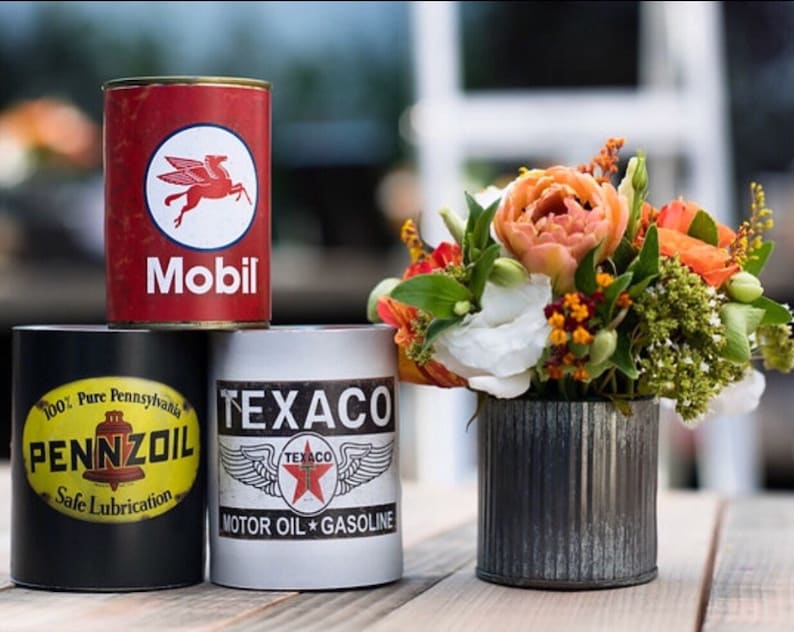 vintage oil can labels set of 5 images etsy