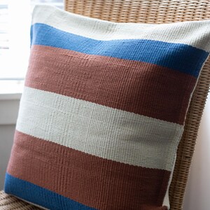 Desert Lines - Cotton flatwoven kilim cushion cover. Vegan. 50cmx50cm.