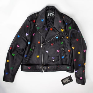 muguet ミュゲ heart pocket leather jacket muguet Heart pocket leather jacket PINK Heart Leather Jacket - Etsy