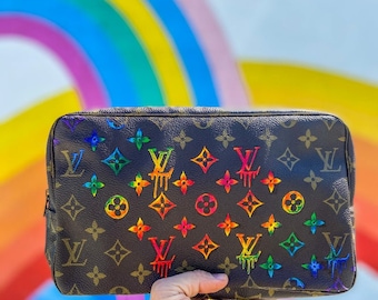 Arte de bolso Rainbow Ombré personalizado pintado a mano (EL CLIENTE PROPORCIONA LA BOLSA)