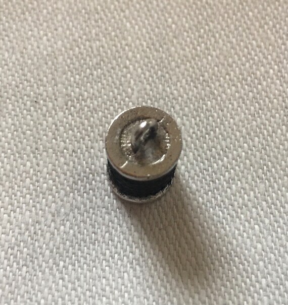 Silver Spool with Black Thread CHARM; Vintage Cha… - image 4