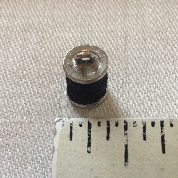 Silver Spool with Black Thread CHARM; Vintage Cha… - image 5