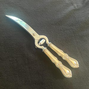 STERLING & CHROME Poultry Shears, Antique; ANGESA, Made in Italy