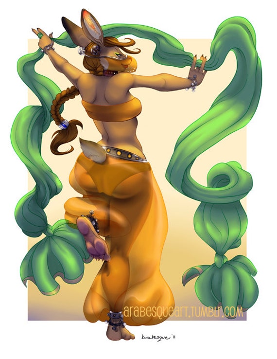 bunny bellydancer anthro furry rabbit fantasy harem exotic etsy