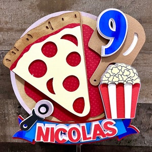 Pizza  Party Cake Topper Pizza Birthday  Birthday Party Name Banner Mini Pizza Party Box Favor Box