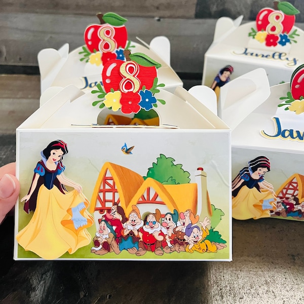 Snow White Favor Box Snow White Party Party Decorations, girls birthday snow white Princess Snow White Cake Topper Blanca Nieves