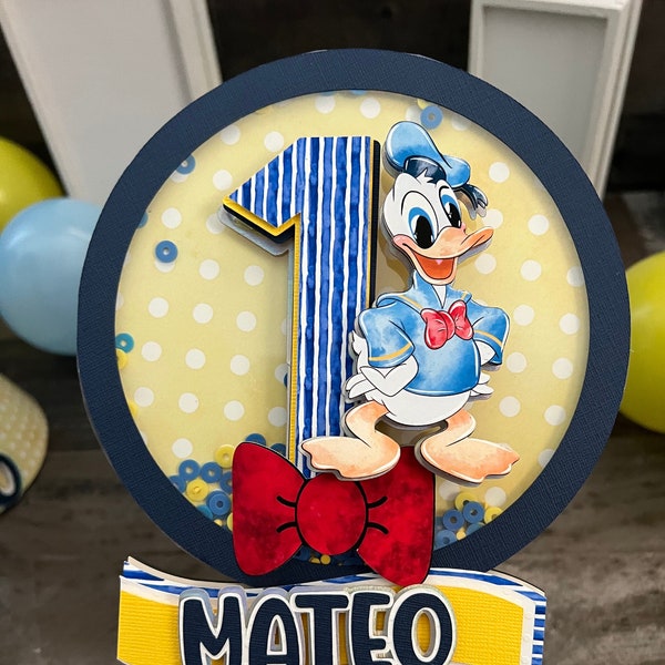 Donald Duck Cake Topper, Party Decorations, Boy Birthday Party Donald Duck Party 3D Letters, Baby Nursery