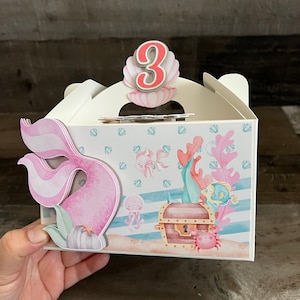 Mermaid Favor Box Under the Sea  Favor Box  Birthday Party  Mermaid Party Decoration Gils Party Personalized Favor Boxes Gift Boxes