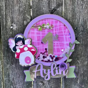 Fairy Garden party Cake Topper Shaker, Party Decorations, First Birthday Party, Cake Topper, Fairy tale birthday