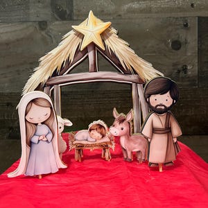 Nativity Cake Toppers Christmas Cake Topper Happy Birthday Jesus Christmas Nigth Nativity Scene Naticity Cake Topper Set