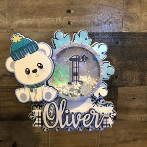 Wonderland Winter Onederland  birthday, Cake Topper Party Decorations, First Birthday, Birthday Boy, polar bear, boy birthday party Winter