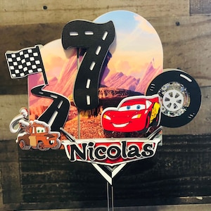 Cars Cake Topper Pary Decoration Birthday Boy Cars Inspired Ligthing Mcqueen Cake Decoration Pixar Disney Cars