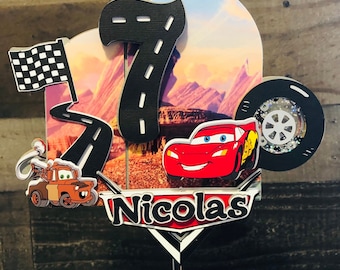 Cars Cake Topper Pary Decoration Birthday Boy Cars Inspired Ligthing Mcqueen Cake Decoration Pixar Disney Cars