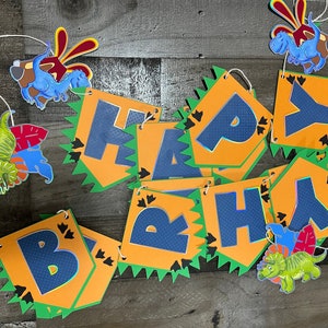 Dinosaur Banner Party, Banner,3D Numbers, Party Decorations, Girls Birthday Party, Boy Birthday, cake decoration, Dino Decoration Dino Party