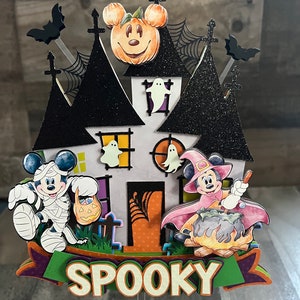 Halloween Mickey Mouse inspired Cake Topper Party Decor Mickey Mouse party Halloween Minnie Mouse Halloween Kids Party Cupcake Toppers