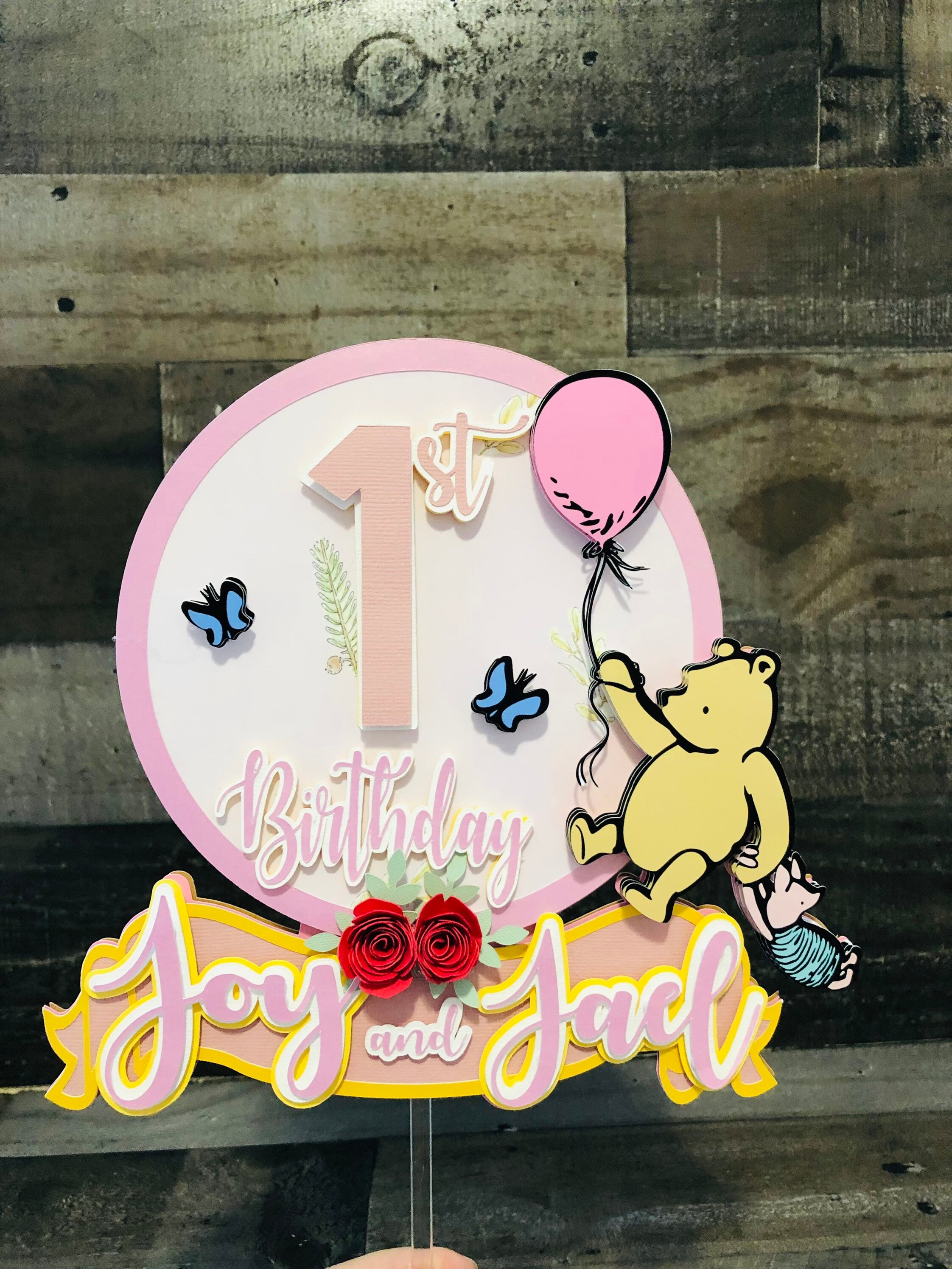 Winnie The Pooh Cake Topper Winnie The Pooh Baby shower party decorations winnie the pooh party cake topper Classic Winnie