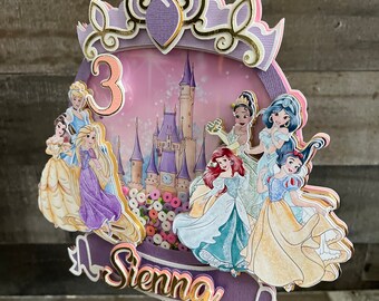 Disney Princess Cake Topper Princess Party Decoration Princess birthday  girl Cake topper Castle Party Girl Party decor Birthday Keepsake