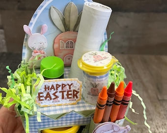 Easter Activity Box  Easter Gift  Custom Easter Personalized Easter Egg Box Activity Kids Party Favor Box