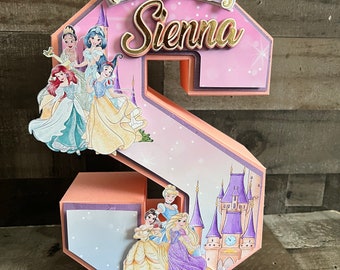 Disney Princess Birthday 3D Letters 11 inches Party Decorations Princess Castle Letter Princess Centerpiece