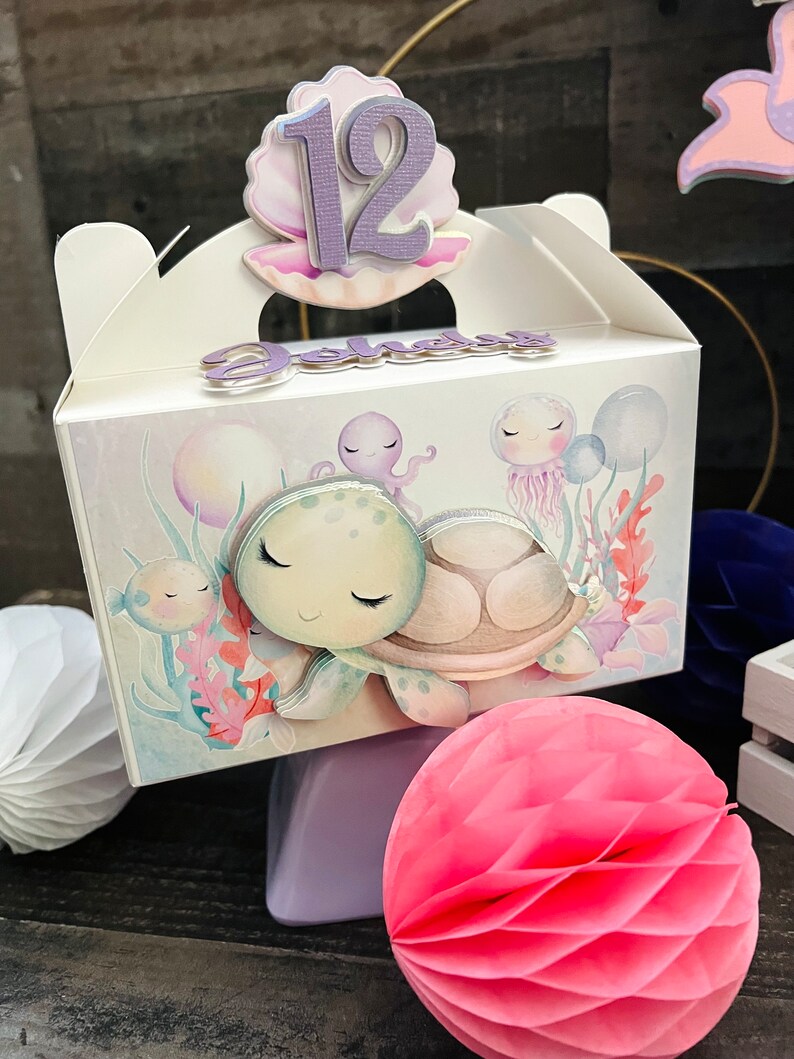 Under the Sea Favor Box: Turtle Birthday Party Decoration - Etsy