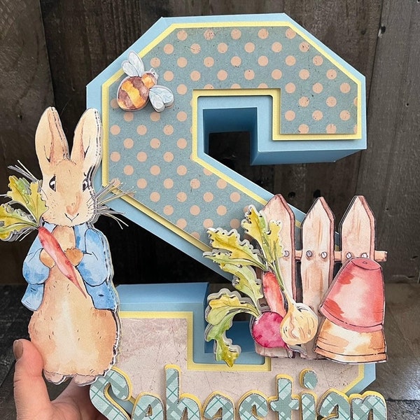 Peter Rabbit  Letter Big, Party Decorations, Boy Birthday Party, Rabbit Party, 3D Letters 11 inches, Baby Nursery