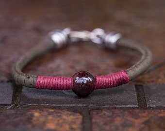 Garnet Bracelet - Signature bracelet - Vegan bracelet - Woven bracelet - Handmade Gift - Handwoven