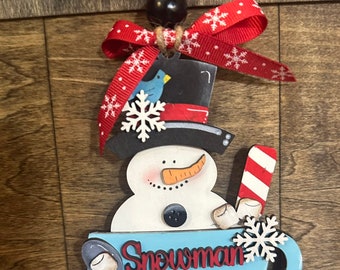 Handmade Snowman Soup Ornament – Rustic Christmas Decoration