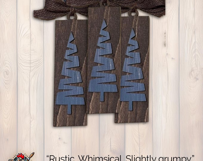 Dark Brown Old-Fashioned Christmas Decor Ornament, Wood Holiday Decor, handmade holiday ornament, wood holiday ornament, Single or Bulk Qty