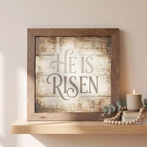 He is Risen Framed Christian Art, Easter Wall Decor, Christian Gift, Religious Wall Art, Scripture Decor, Faith Home Decor, Easter Decor