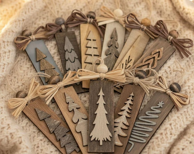 Rustic Neutral Christmas Tree Ornaments – Farmhouse Winter Decor – Set of 3, 10, or 20 – Cozy Boho Holiday Ornaments for Stockings & Gifts