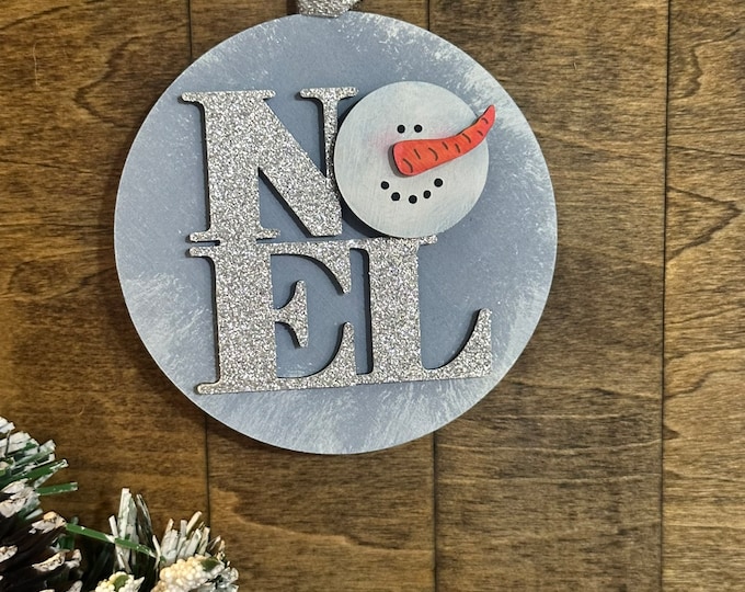 Handmade Noel Snowman Ornament – Rustic Christmas Decoration