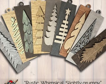 Rustic Christmas Tree Ornaments, Fast Shipping, Wood Farmhouse Holiday Decor DIY Gift Tag Neutral Minimal Tree Decorations Bulk Wholesale