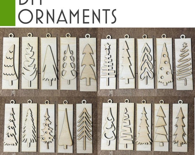 DIY Christmas Tree Ornaments - Blank Single or Bulk Christmas Ornament Handcrafted Bulk Wholesale DIY Unpainted Paint Party Family Craft