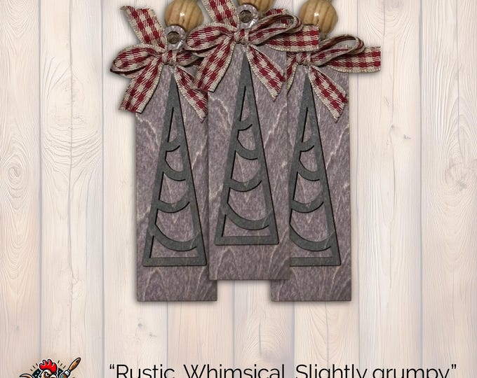 Natural Gray  Ornament, Wood Holiday Decor, christmas tree decoration, wood holiday ornament, Single or Bulk Qty