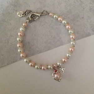 Personalized Pet Jewelry Pearl Pet Collar Necklace Pink Pearl Dog Collar Fancy Cat Collar Beaded Pet Jewelry Heart Charm Pet Jewelry Bling