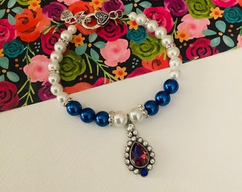 Elegante Perle Haustier Schmuck Königsblau Strass Charme Bling Haustier Kragen Halskette Hochzeit Braut Welpe Kitty Zubehör