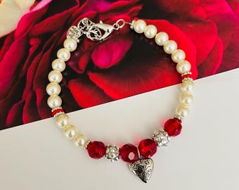 Perle Haustier Schmuck mit Herz Locket Charme Andenken Foto Halter Bling Perlen Hund Katze Kragen Halskette Valentinstag individuelle Haustier Zubehör