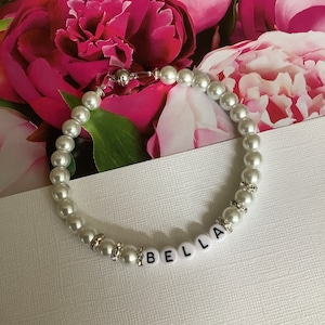 Personalized Pearl Dog Cat Collar Necklace White or Ivory Pearl Pet Jewelry Beaded Girl Boy Dog Cat Collar with Pet Name Break Away Collar