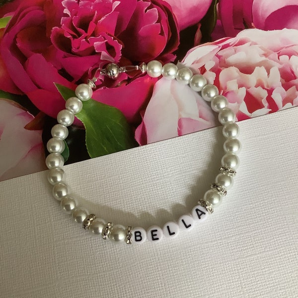 Gepersonaliseerde hond kat kraag naam ketting witte of ivoor parel huisdier sieraden meisje jongen kralen kraag
