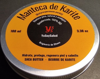 Deodorized shea butter, pure and natural, 100% virgin organic, 1st cold pressed