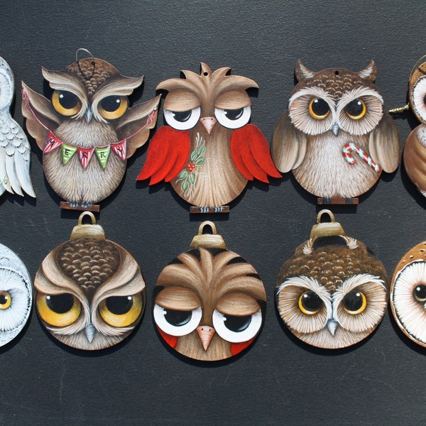 Parliaments of Owls Cutouts and Round Ornaments-Double Bonus E-Pattern