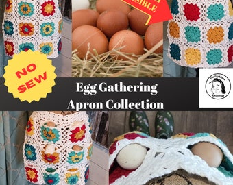 Prairie Girl Egg Gathering Apron,  Egg Apron, CROCHET PATTERN, Crochet Egg Apron, Cotton Egg Apron, Gift for Her, Little House,