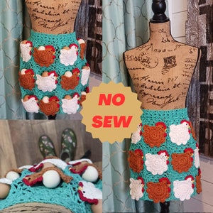 Crochet egg collecting apron