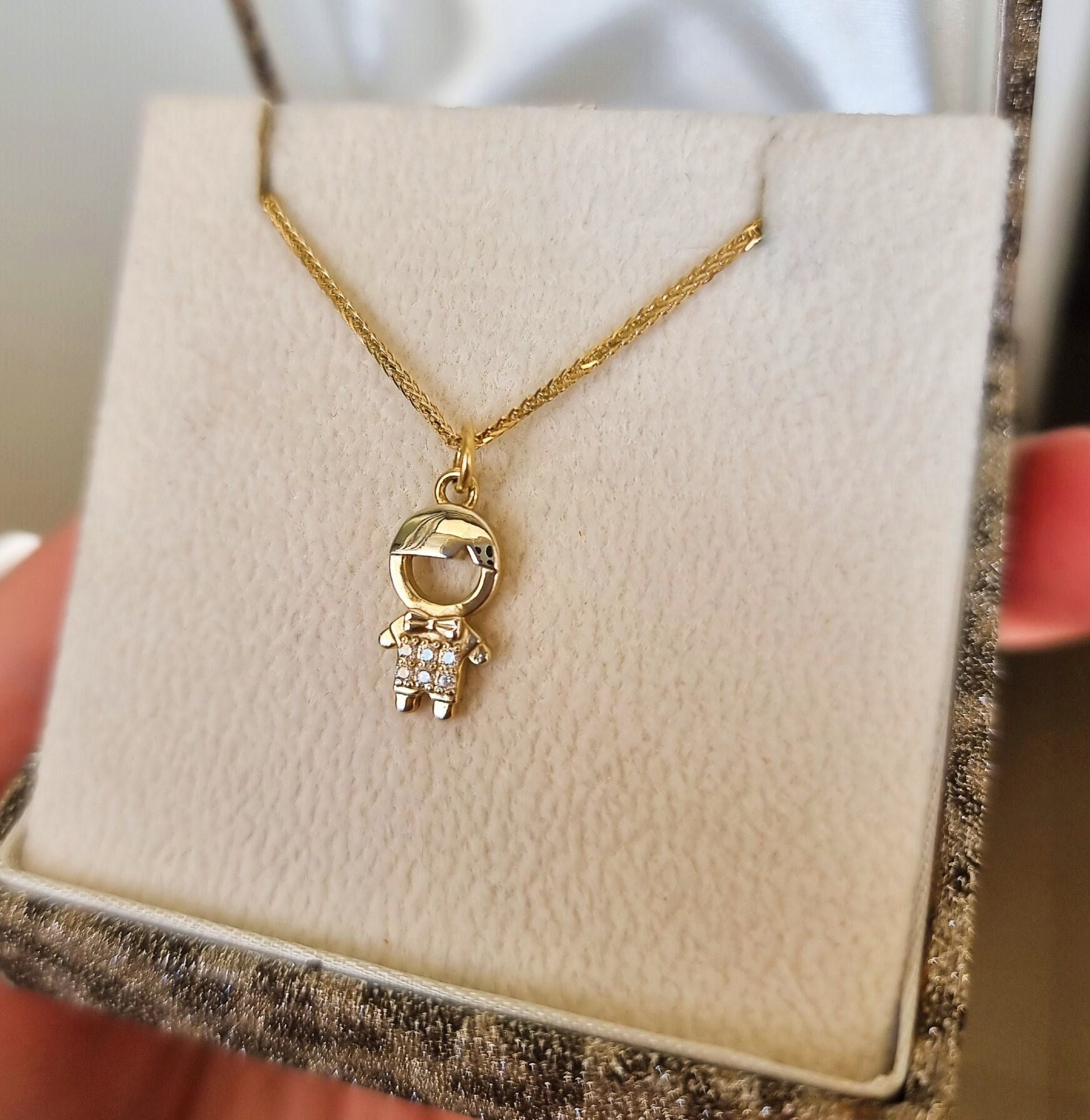 14k Gold Boy Charm 14k Gold Kids Charm Diamond Baby Boy Etsy