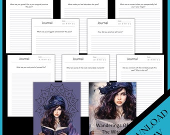 Wanderings of The Witch Journal, Magical, PDF, Instant Download, Witchy Prompts, Witch New Year Planner, Witchcraft, PDF, Instant Download