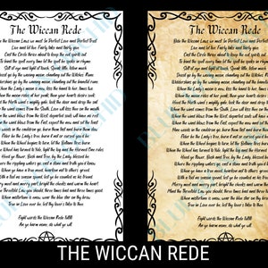 The Wiccan Rede Long Version Book of Shadows Page