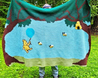 Modello all'uncinetto per coperta a forma di ape di Winnie the Pooh (PDF)