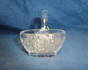 Vintage Small Cut Glass Basket