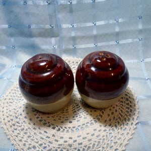 Vintage Stoneware Salt & Pepper Shakers image 2